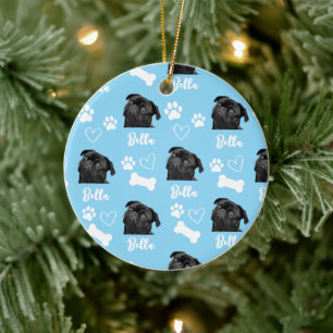 Blue Custom Love Paw Print Hondenliefhebber Pet Fo Keramisch Ornament