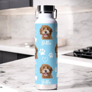 Blue Custom Love Paw Print Hondenliefhebber Pet Fo Waterfles