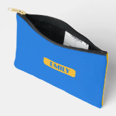 Blue Custom Name Pencil Pouch Etui (Open)