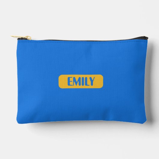Blue Custom Name Pencil Pouch Etui (Voorkant)