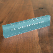 Blue Custom PhD Afstuderen Gift Name plate Naambordje (Zijkant)