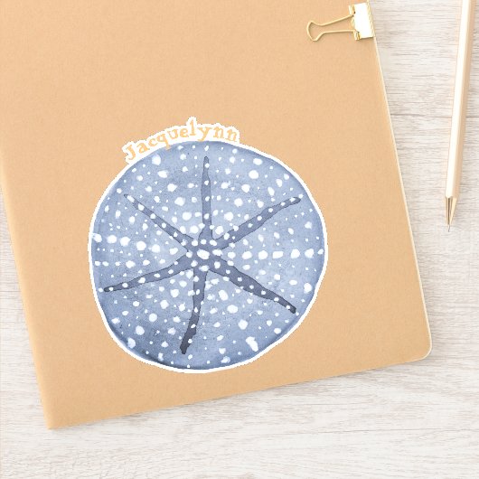 Blue Custom Sand Dollar Sticker of Label (Notitieboek)