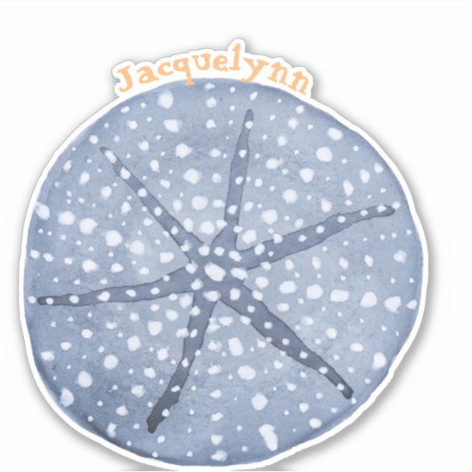 Blue Custom Sand Dollar Sticker of Label (Voorkant)