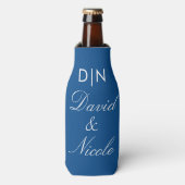 Blue Custom Text Can Cooler Personalized Sleeve (Fles Voorkant)