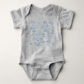 Blue Cute Baby Pattern T-Shirt (Voorkant)