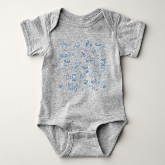 Blue Cute Baby Pattern T-Shirt (Voorkant)