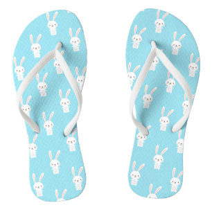 Blue Cute Bunny Rabbit Easter Vakantie Pattern Teenslippers