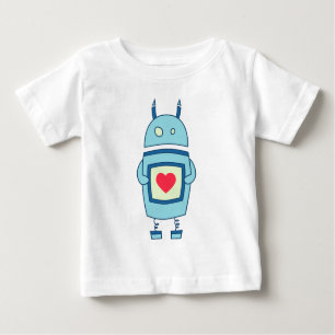 Blue Cute Clumsy Robot met hart Baby