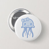 Blue Cute Jellyfish Ronde Button 5,7 Cm (Voorkant /achterkant)