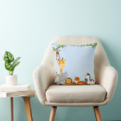 Blue Cute Jungle Baby Animaux Coussin (Chaise)