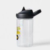 Blue Cute leuke dinosaurustractor naar school Waterfles (Links)