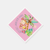 Blue Cute Monkey Personalized Happy Birthday Servet (Hoek)