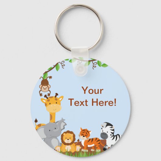 Blue Cute Oerwoud Baby Animal Sleutelhanger (Voorkant)