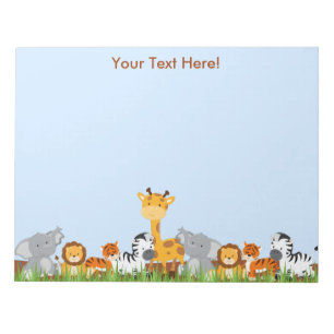 Blue Cute Oerwoud Baby Animals Blocnote
