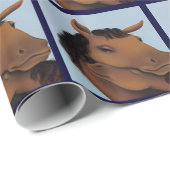 Blue Cute Pony Wrapping Paper Cadeaupapier (Rol Hoek)