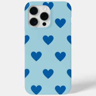 Blue Cute Simple Heart Patroon iPhone 15 Pro Max Hoesje