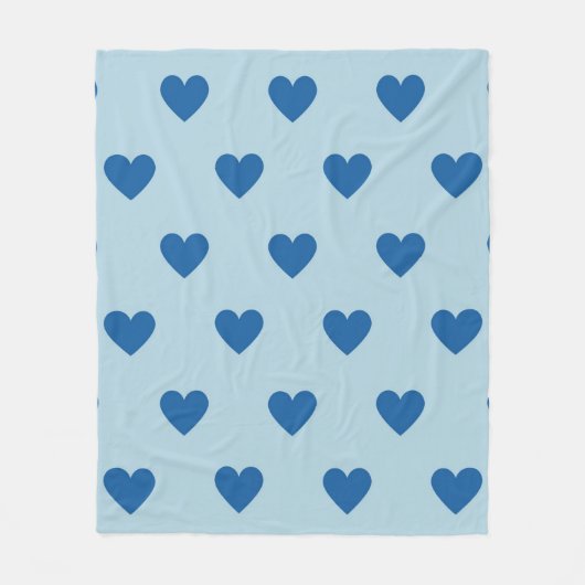 Blue Cute Simple Heart Patroon Fleece Deken (Voorkant)