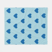 Blue Cute Simple Heart Patroon Fleece Deken (Voorkant (Horizontaal))