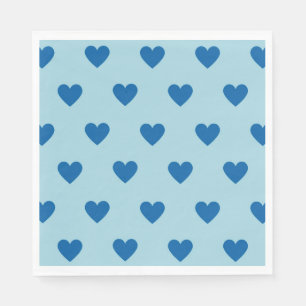 Blue Cute Simple Heart Patroon Servet