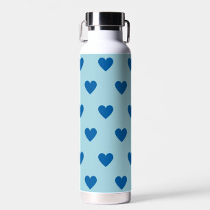 Blue Cute Simple Heart Patroon Waterfles
