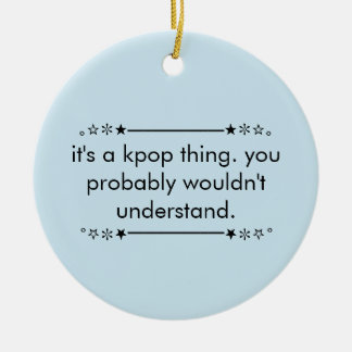 Blue Cute Teen Aesthetic Kpop Keramisch Ornament