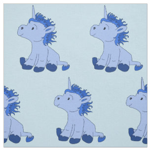 Blue Cute Unicorn - Tissu pour enfants