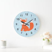 Blue Cute Woodland Baby Fox Grote Klok (Huis)