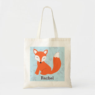 Blue Cute Woodland Baby Fox Personalized Tas