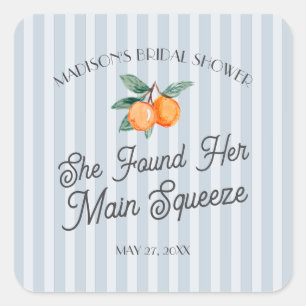 Blue Cutie Main Squeeze Vrijgezellenfeest Envelope Vierkante Sticker