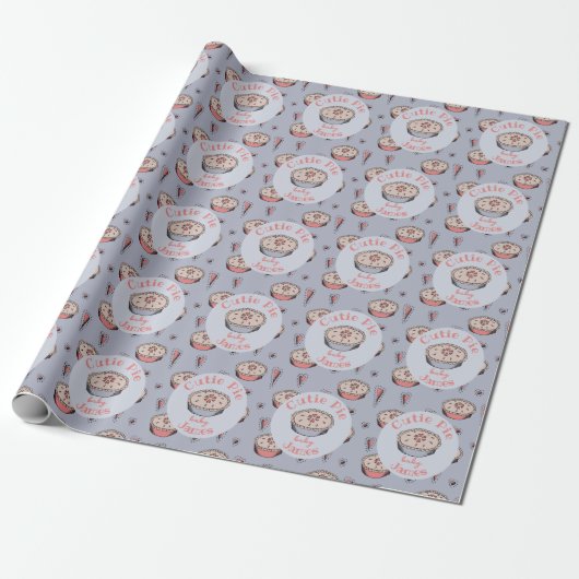 Blue Cutie Pie Baby Boy Cadeaupapier (Uitgerold)