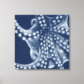 Blue Cyan Octopus Art Canvas Afdruk (Voorkant)
