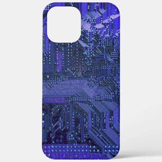 Blue Cyber Circuit Board Tech Art Electronics Case-Mate iPhone Case (Achterkant)