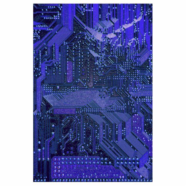 Blue Cyber Circuit Board Tech Art Electronics Fotobeeldje Ornament (Voorkant)