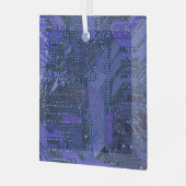 Blue Cyber Circuit Board Tech Art Electronics Glas Ornament (Voorkant links)