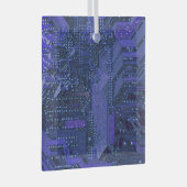 Blue Cyber Circuit Board Tech Art Electronics Glas Ornament (Voorkant Rechts)