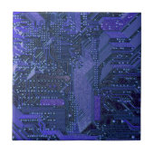 Blue Cyber Circuit Board Tech Art Electronics Tegeltje (Voorkant)