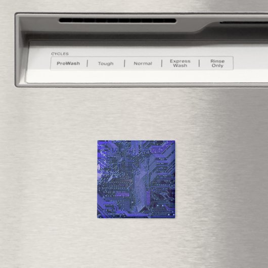 Blue Cyber Circuit Board Tech Electronics Magneet (Insitu (Vaatwasser))