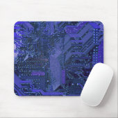 Blue Cyber Circuit Board Tech Electronics Muismat (Met muis)