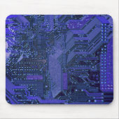 Blue Cyber Circuit Board Tech Electronics Muismat (Voorkant)