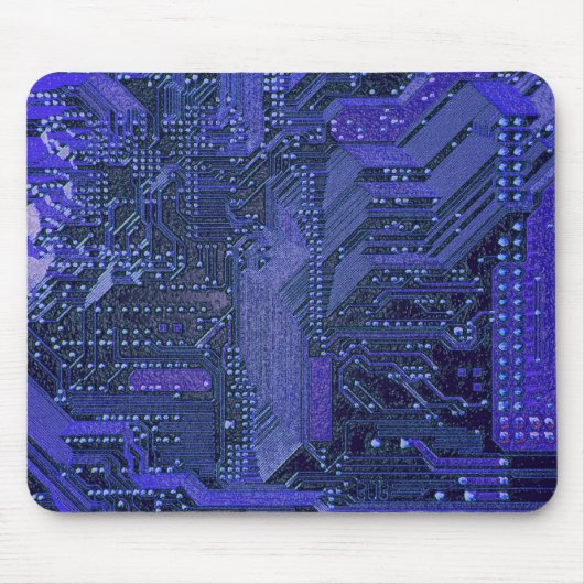 Blue Cyber Circuit Board Tech Electronics Muismat (Voorkant)