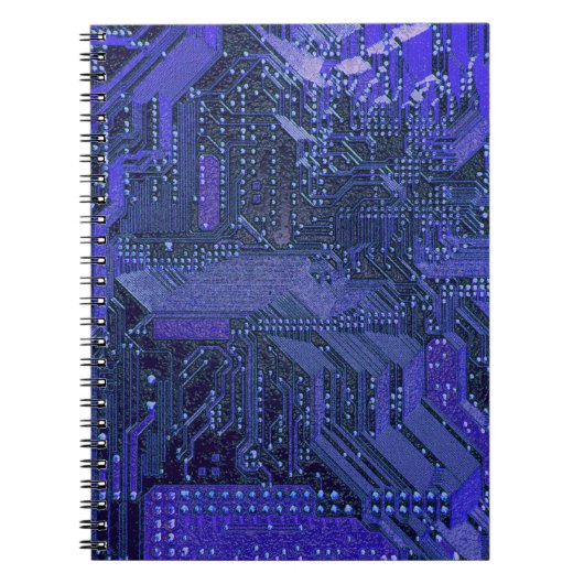 Blue Cyber Circuit Board Tech Electronics Notitieboek (Voorkant)