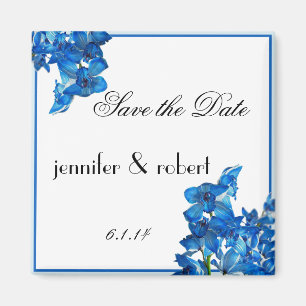 Blue Cymbidium Boat Orchid Save the Date Magnet Magneet