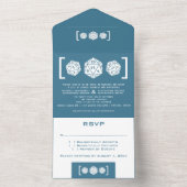 Blue D20 Dice Gamer tout en un mariage Invitation (À l'intérieur)