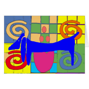 Blue Dachshund Abstracte honden
