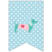 Blue Dachshund Bunting Party Banner (Eerste vlag)