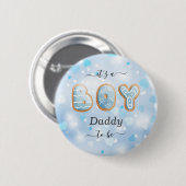 Blue Dad to Be Boy Baby shower Button (Voorkant /achterkant)