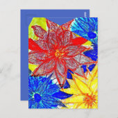 Blue Dahlia  Briefkaart (Voorkant / Achterkant)