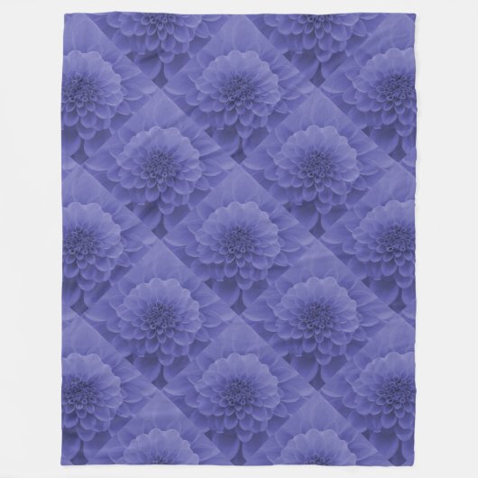 Blue Dahlia Fleece Deken (Voorkant)