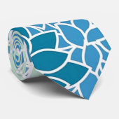 Blue Dahlia Floral Art Stropdas (Opgerold)