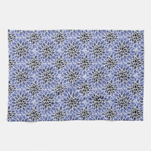 Blue Dahlia Floral Pattern Theedoek